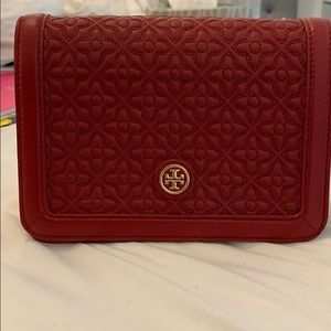 Tory Burch Red Quilted Crossbody Purse